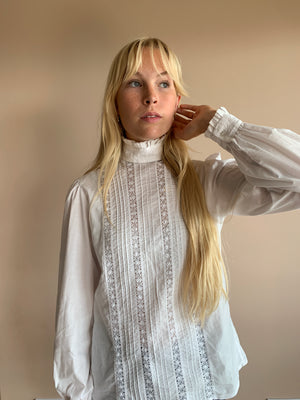 Laura Ashley cotton & lace blouse