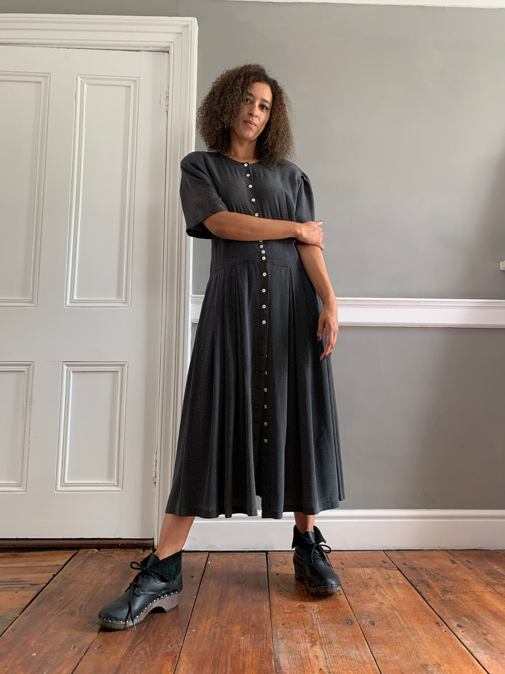 Vintage silk polka dot tea dress