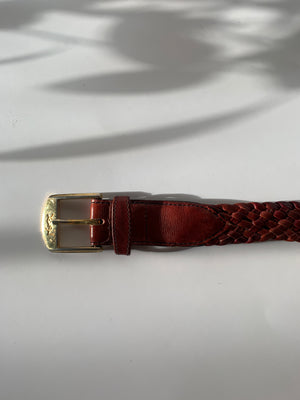 Vintage YSL leather plaited belt