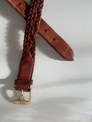 Vintage YSL leather plaited belt