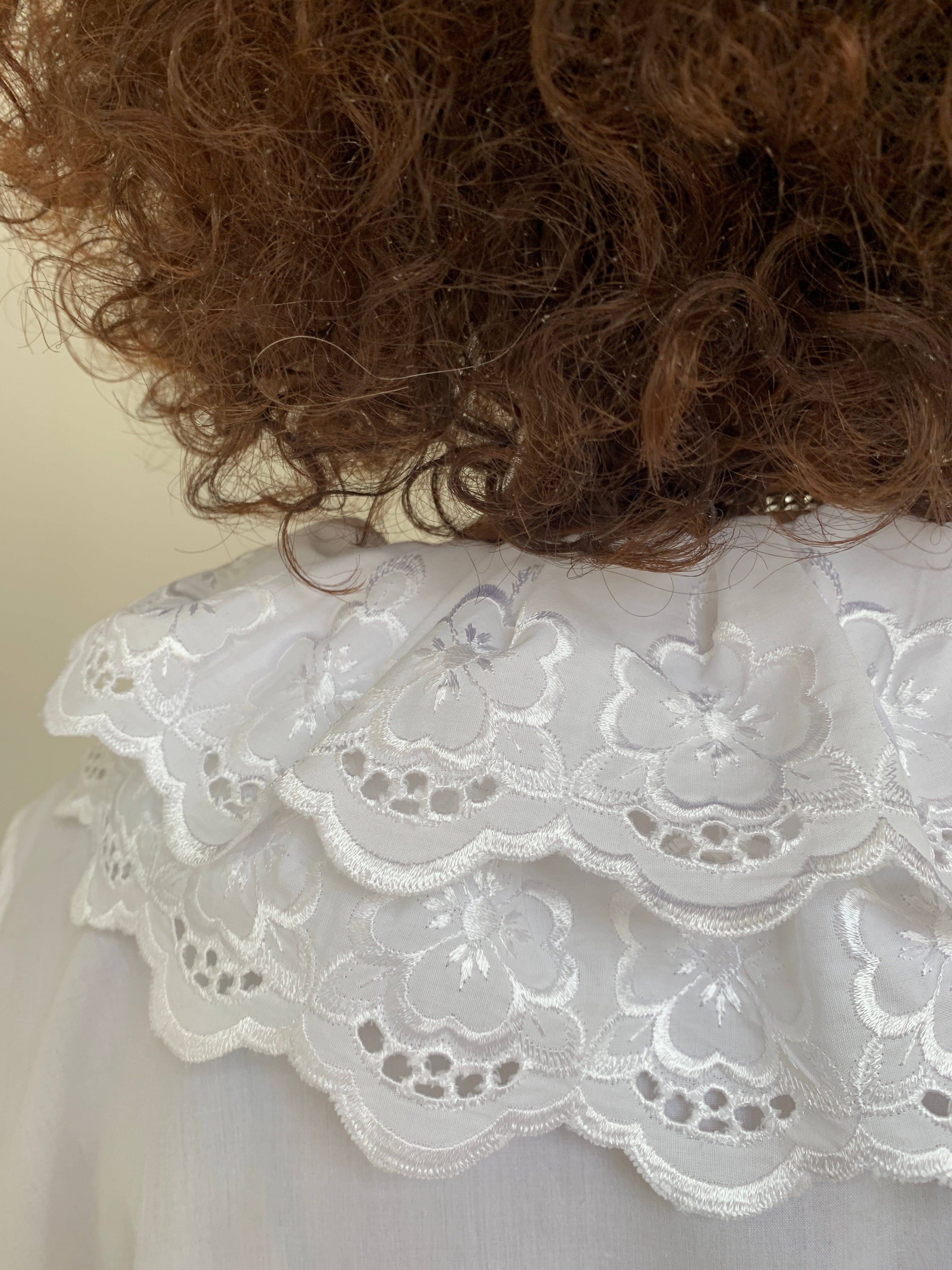 Vintage double frill ruffle collar blouse