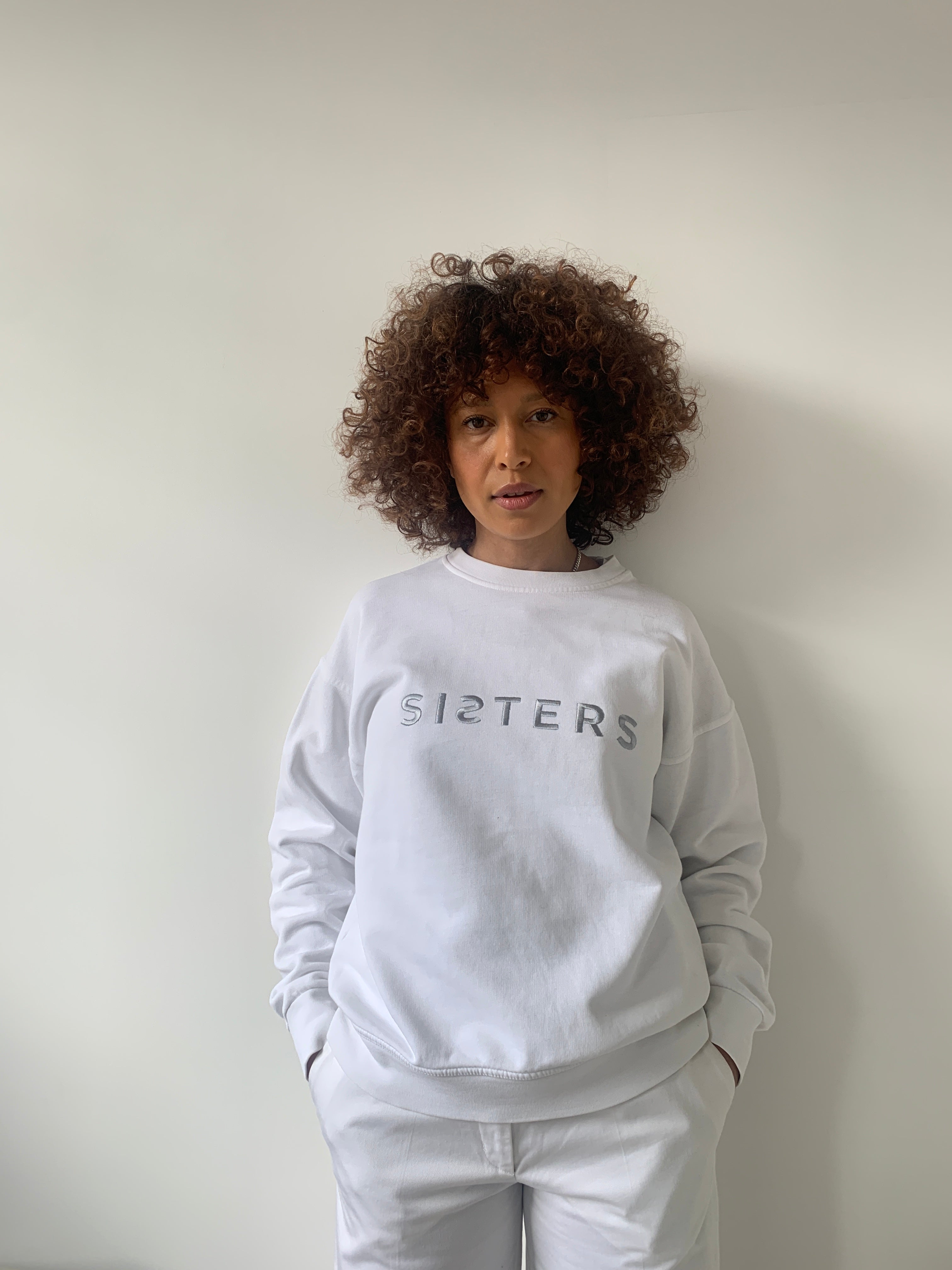 SISTERS embroidered sweatshirts. Medium