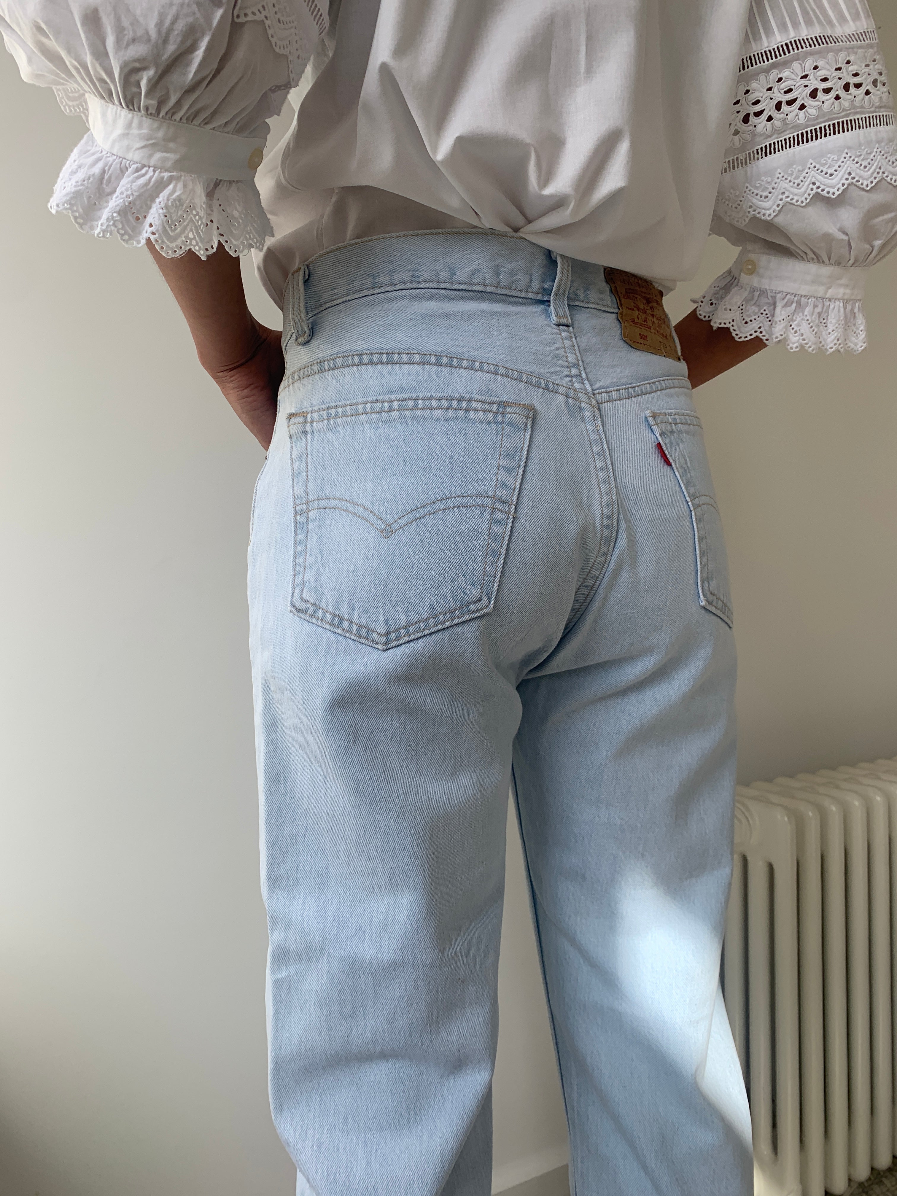 Vintage 501s bleached wash jeans W32