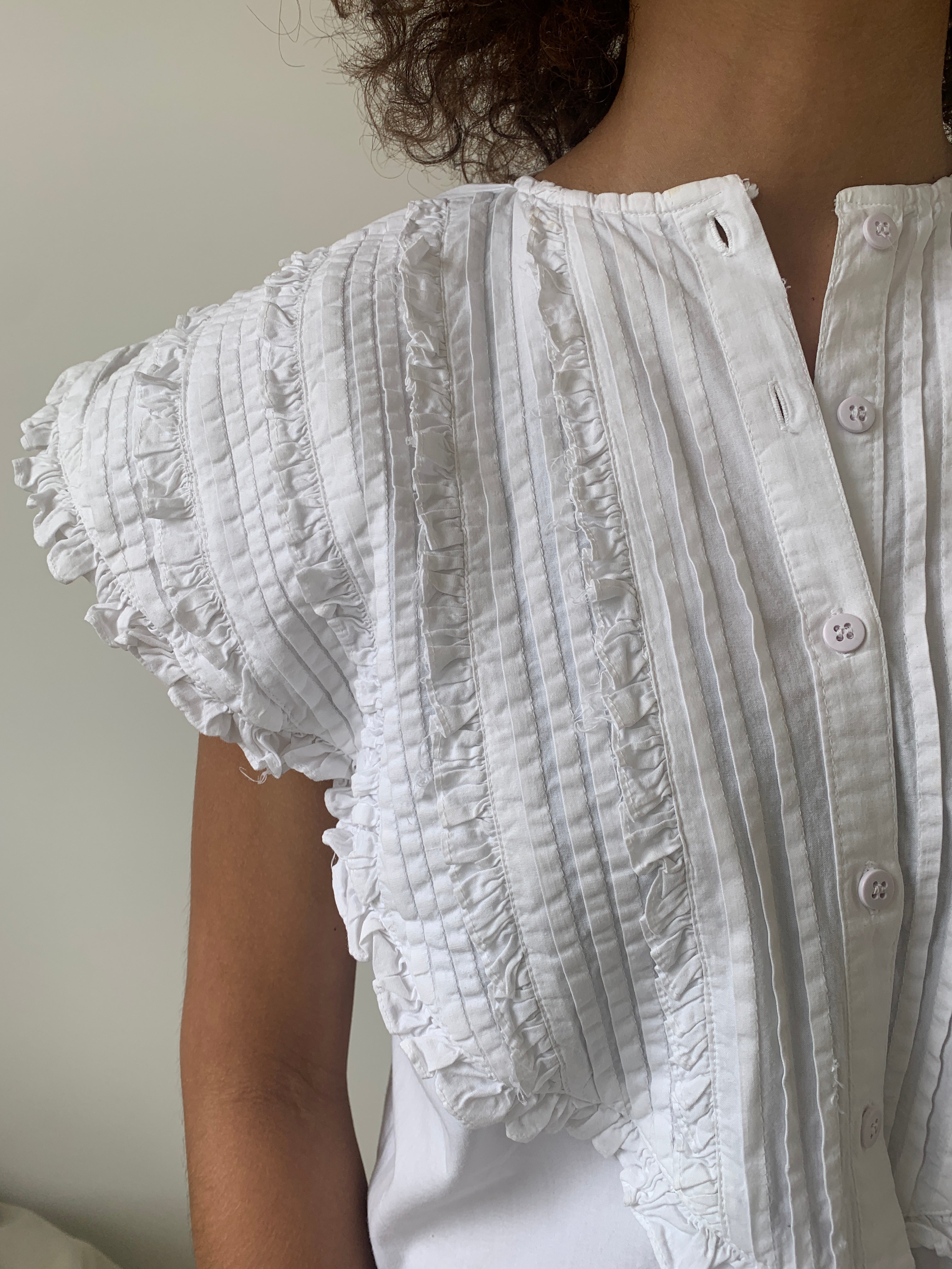 Vintage cotton frill blouse