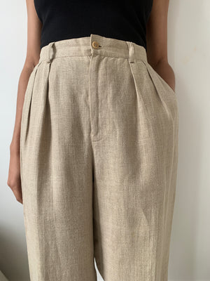 Vintage CK Calvin Klein linen pleat front trousers