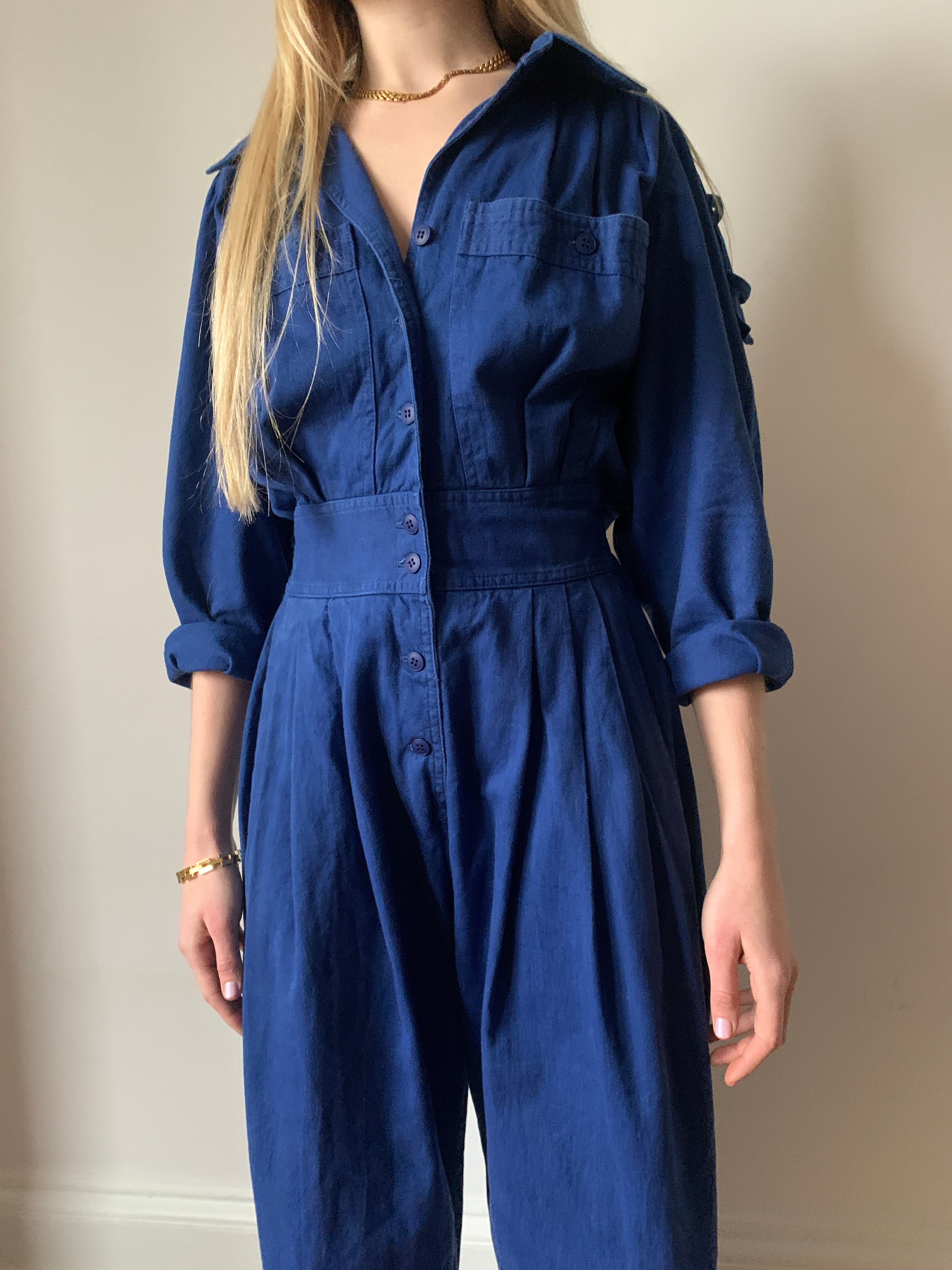 Vintage cotton utility style boilersuit