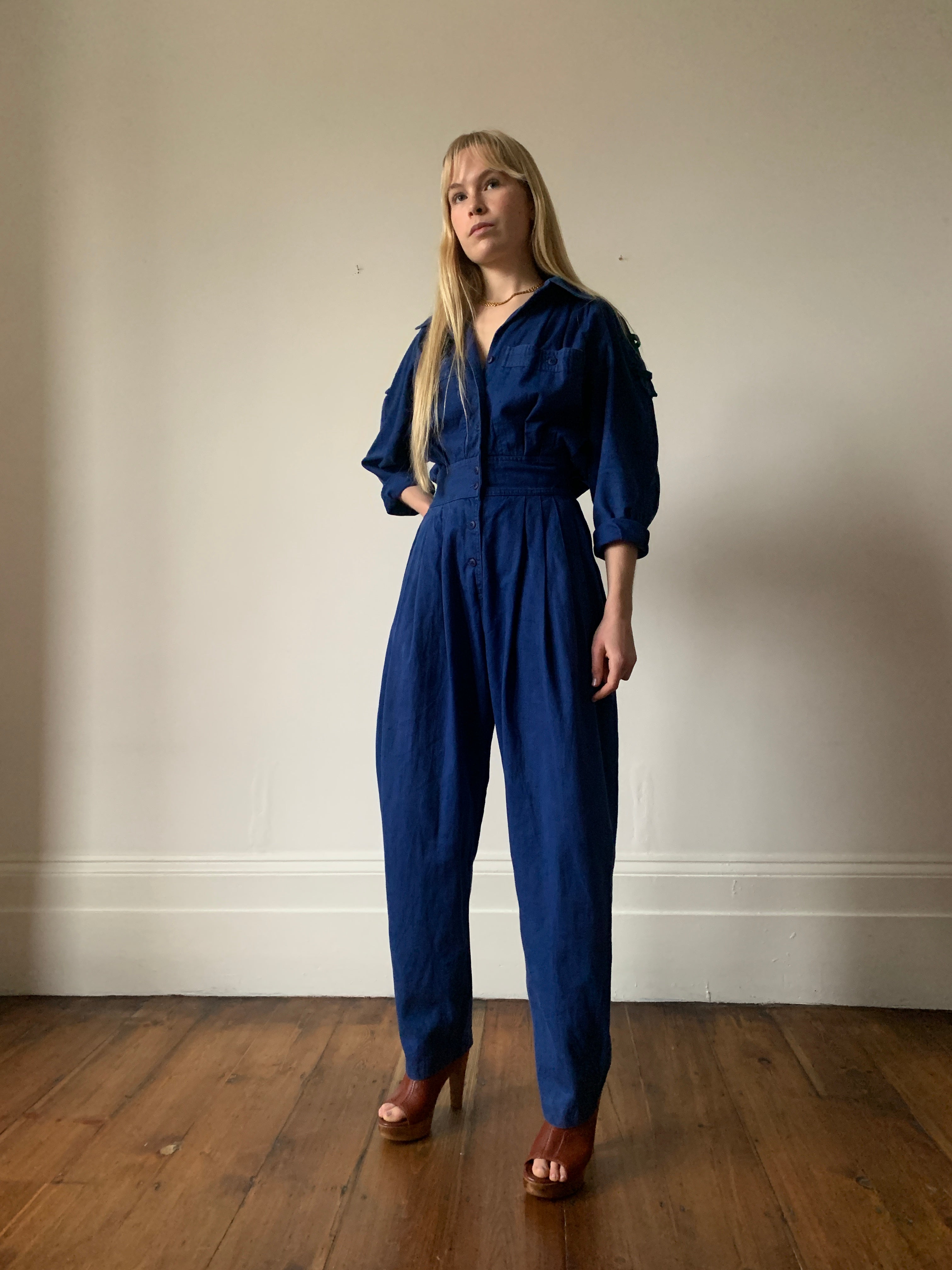 Vintage cotton utility style boilersuit