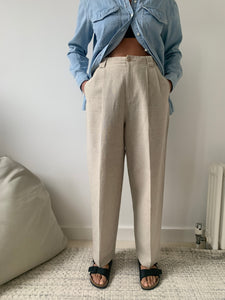 Liz Claiborne Vintage linen pleat front tailored trousers
