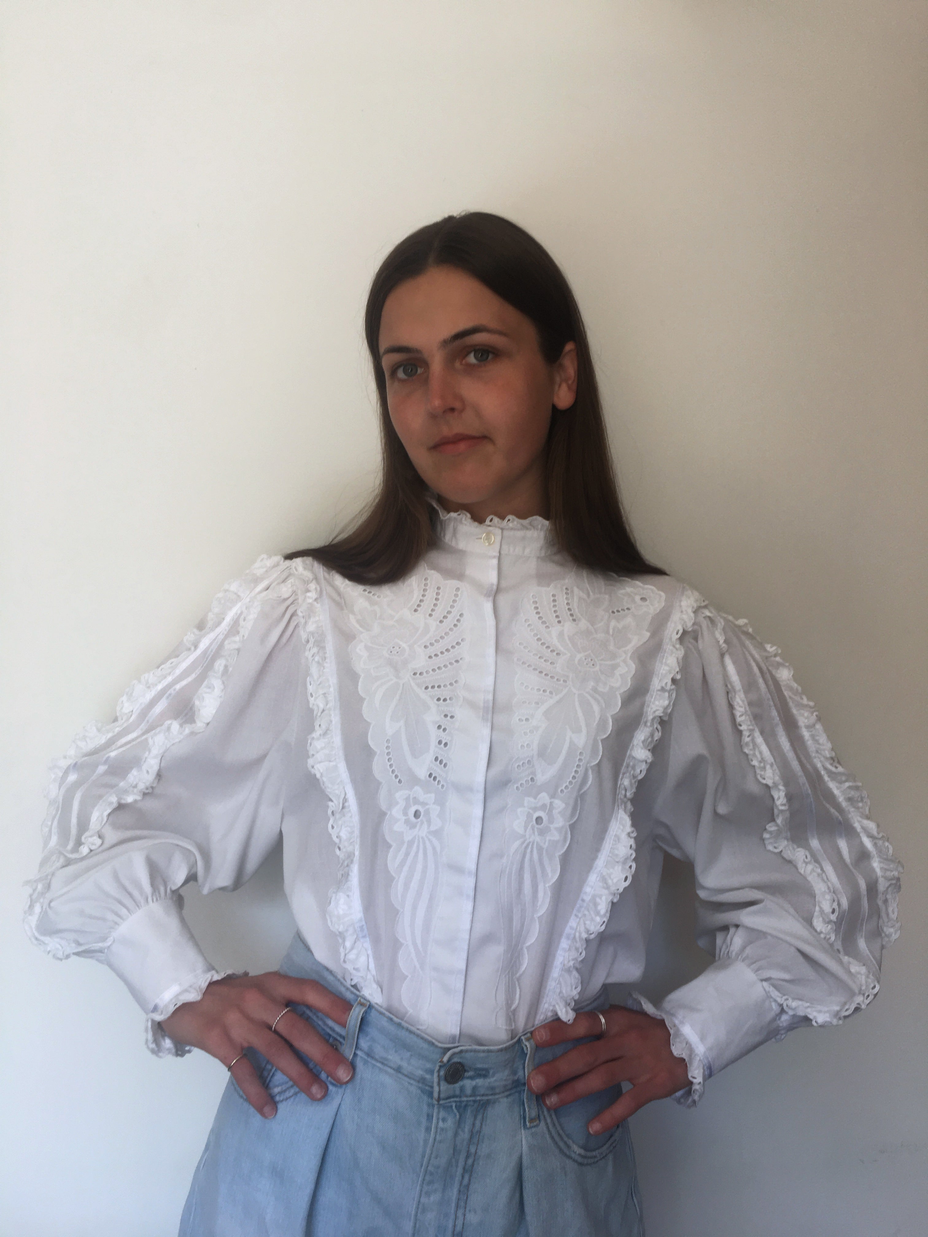 Statement vintage cotton blouse