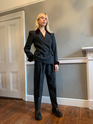 Vintage Yves Saint Laurent wool & velvet suit