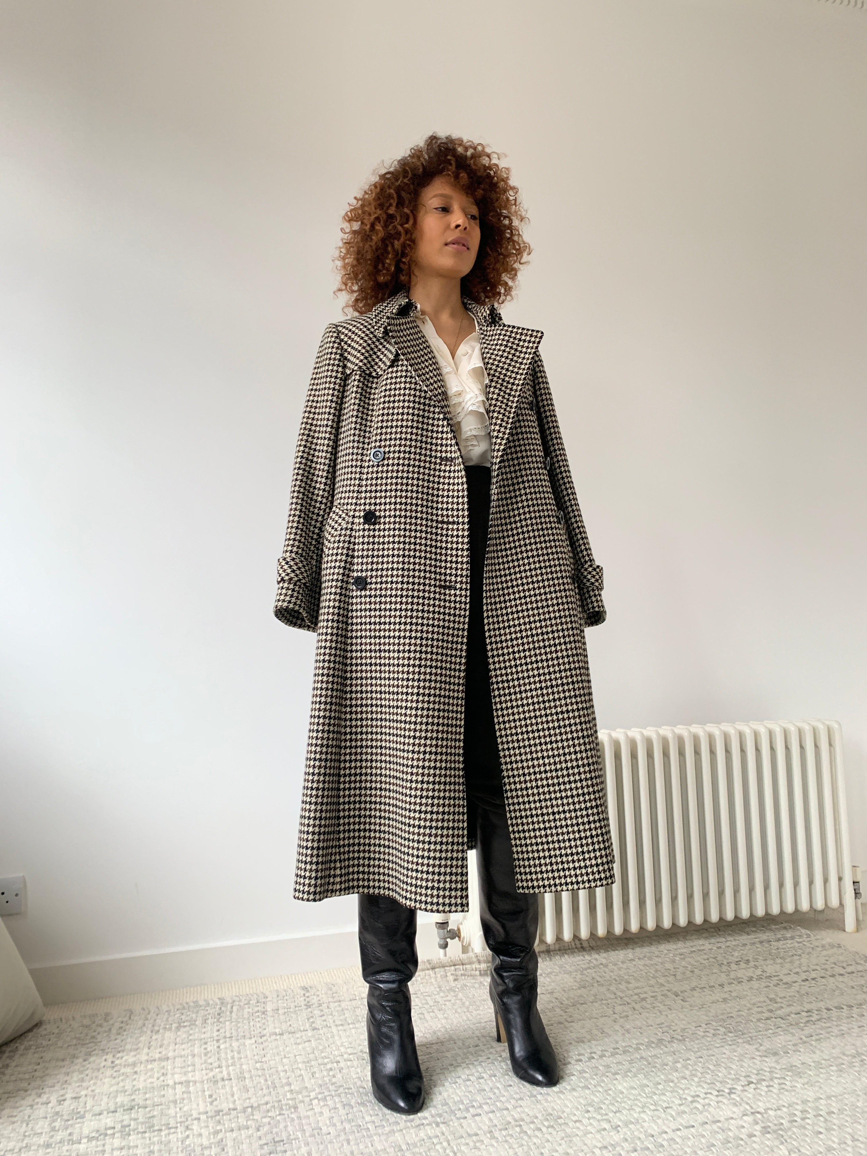 Vintage Aquascutum check wool trench coat