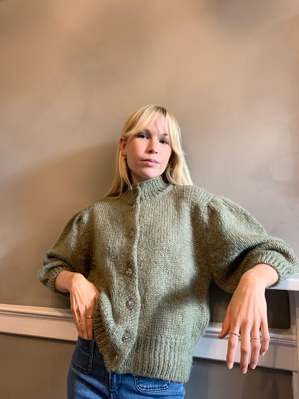 Vintage balloon sleeve Cardigan Launch