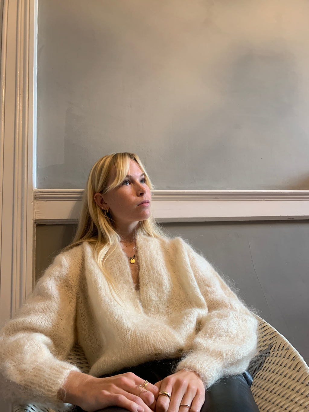 Vintage fluffy knit cardigan