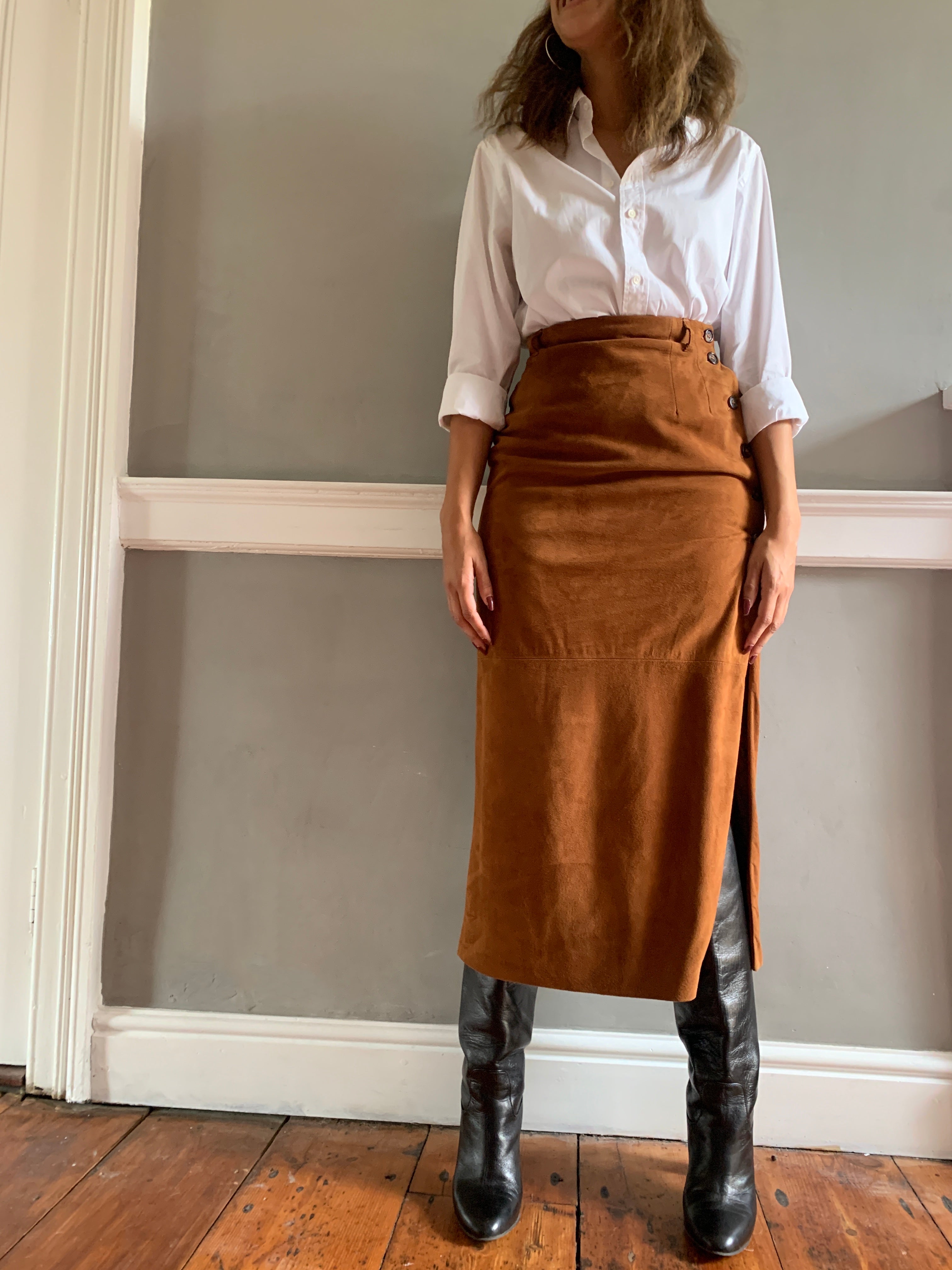 Vintage Nicole Farhi suede skirt
