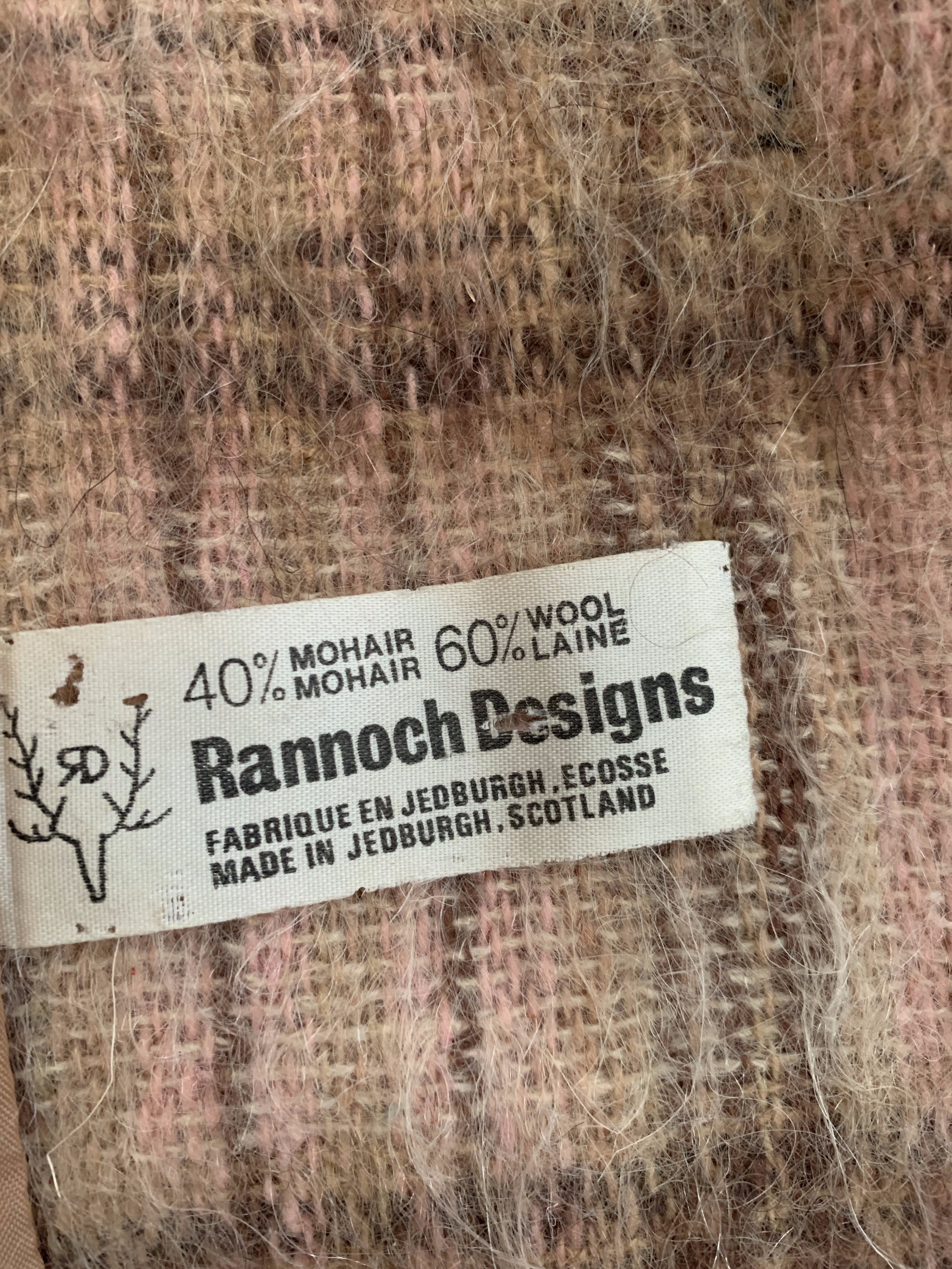 Vintage Rannoch Scottish wool & mohair mix tartan cape