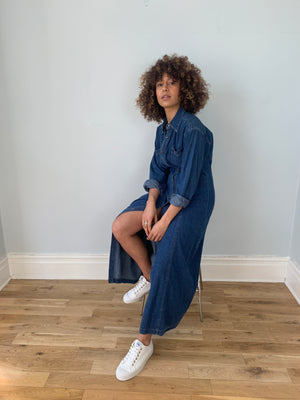 denim maxi shirt dress uk Denim Maxi Shirt Dress