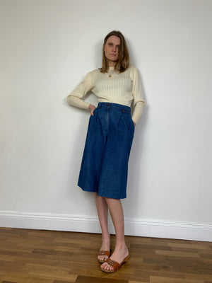Vintage denim culottes / shorts