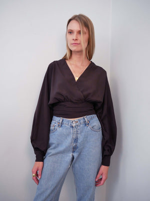 Chloe 1970's statement sleeve soft silk blouse