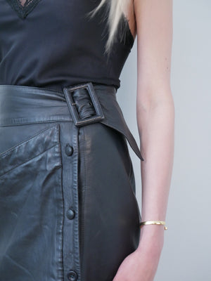 Complice 1980's asymmetric leather pencil skirt