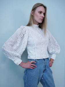 Laura Ashley 1970's lace Edwardian style blouse