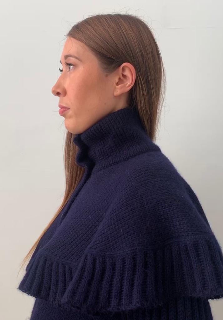 Vintage Chloe chunky mega frill cape knit