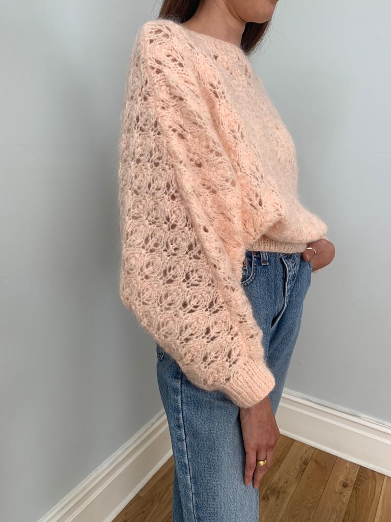 Hand knitted 1980's batwing fluffy knit jumper