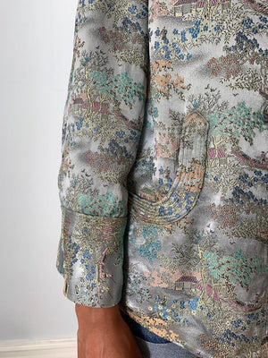Vintage 1980's silk jacquard Chinese swing jacket