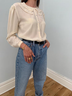 Cacharel 1980's silk frill blouse