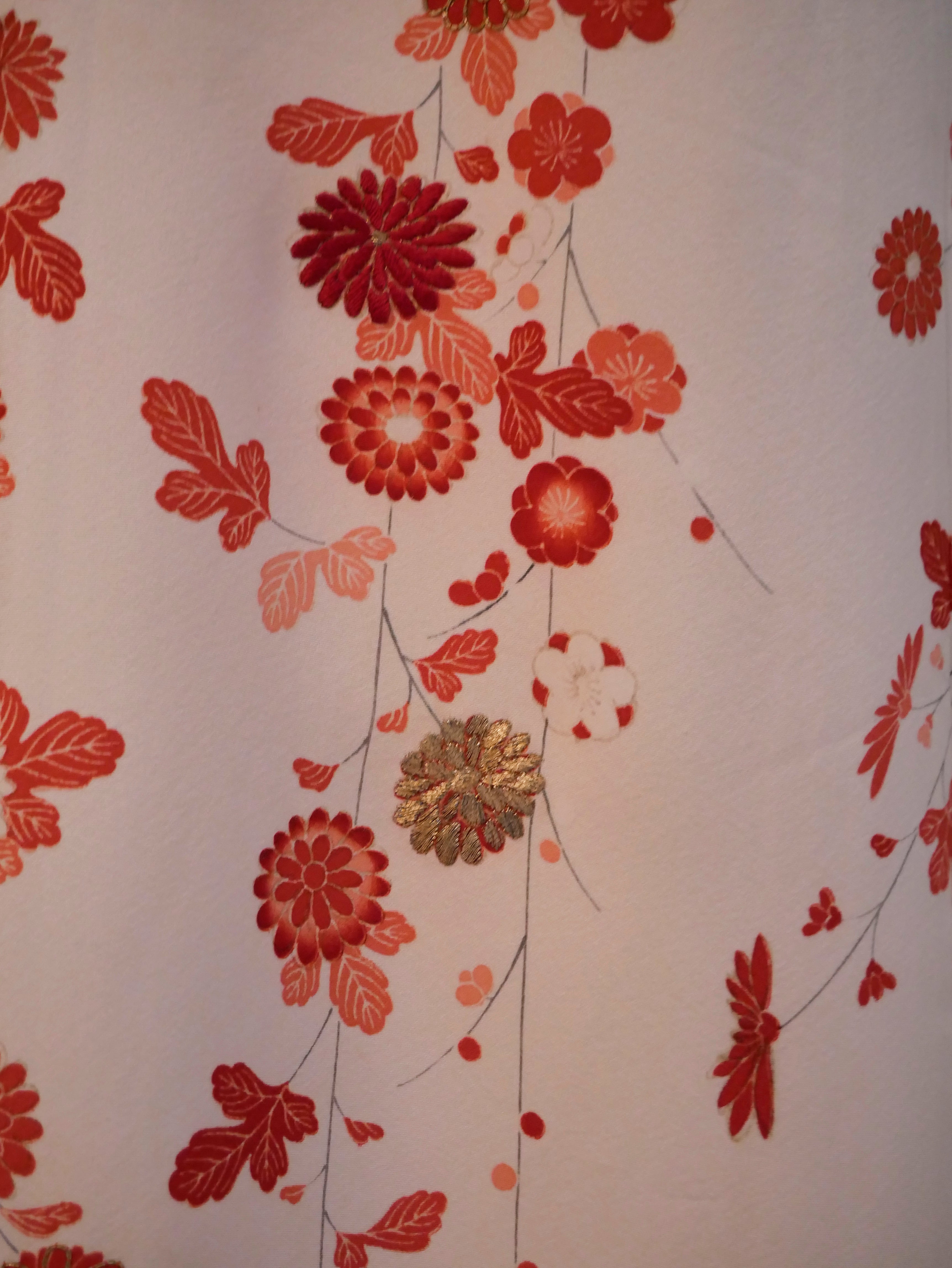 Japanese silk floral printed 1920's / 1930's Japanese kimono